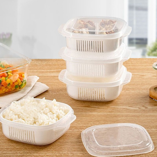 Recipiente De Frutas Bento Box De Drenagem, Caixa De Aliment