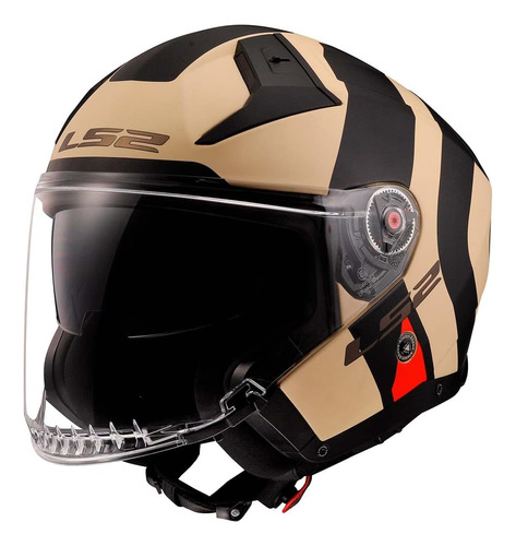 Casco Para Moto Ls2 Helmets Ope Talla L Color Negro