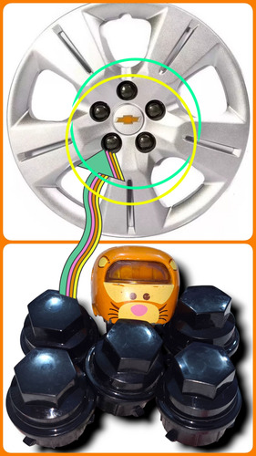Kit 5 Capuchones Tuercas Para Tapón Original Chevrolet Trax (Usado)