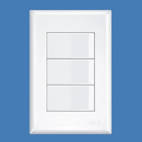 10 Interruptor Triplo Simples 4x2 16a Branco Evidence Fame