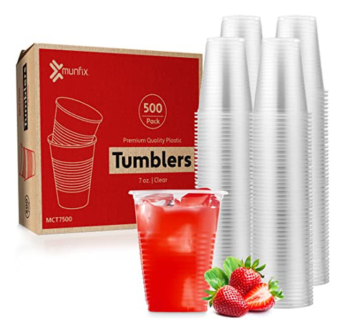 Munfix 500 Pack 7 Oz Vasos De Plástico Transparente, Vasos D