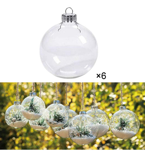 ( 6 Peças Transparente Bolas De Árvore De Natal Bola 6cm