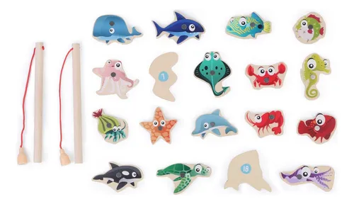 Juego Didáctico Edu Fun Pesca Madera