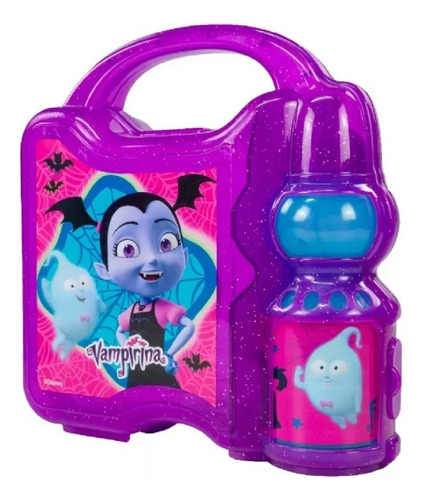 Lonchera Infantil Con Botella Vaso De Plástico Vampirina