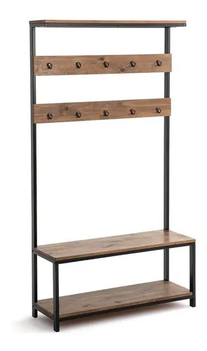 Zavest Perchero de pie moderno estilo escandinavo madera metal negro