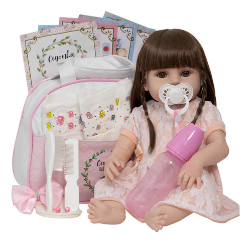 Boneca Reborn Baby Alive 100% Silicone Completa 20 Accesorios Cegonha Reborn Dolls