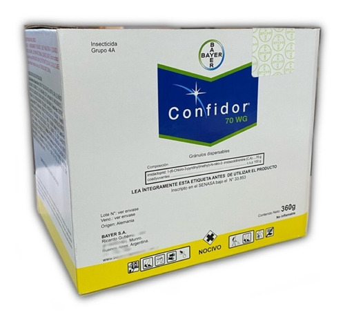 Confidor Bayer 70% Wg Imidacloprid Caja 20 Sobres X 18gr 
