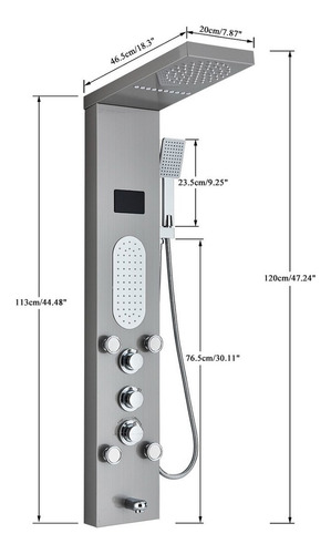 Led Shower Panel Tower System, Brushed With Nickel