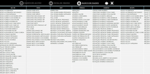 Planilha Ficha De Treino Para Personal Trainer E Academias!