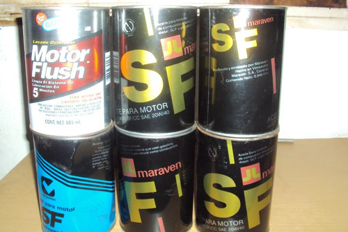 Imagen 4 de 4 de Latas De Aceite De Motor Antiguas De Coleccion * Llenas*