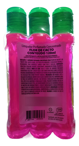 Kit 3 Limpadores Concentrados 120ml Flor De Cacto Coala