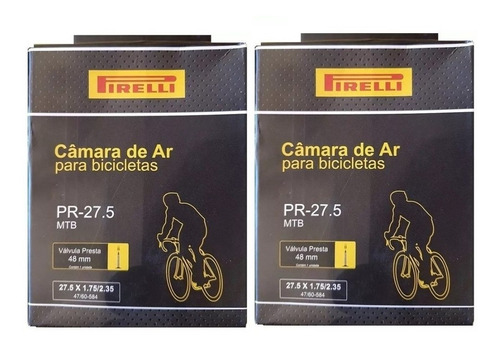 Par Camara Ar Pirelli 27.5 X 1.75/2.35 Bico Fino Presta 48mm