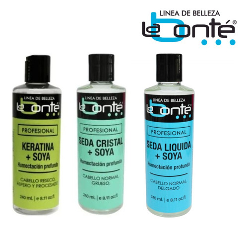 3 Pack Keratina+ Sedacristal+liquida Con Soya 240ml Labonté 