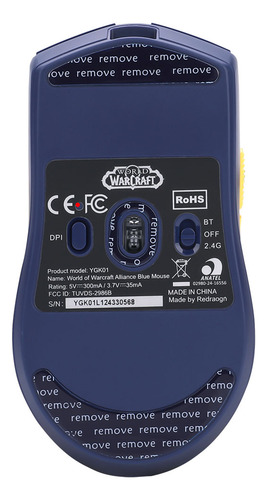 Mouse Sem Fio Pro Alianca Do World Of Warcraft Azul Azul