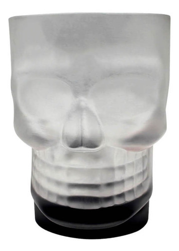Imagem 1 de 2 de Caneca De Vidro 500ml Caveira Skull Mug Preta Zc 10023484