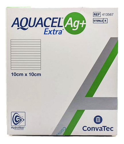 Curativo Aquacel Ag+ Extra 10cm×10cm Convatec 1 Unidade. Aquacel Ag+ Extra Convatec
