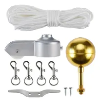 Comprar 1pc Kit De Herrajes Para Mástiles De Bandera 3  Topper Gold