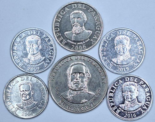 Paraguai 50/100/1000 Guaranis 2006 Brilhantes (Usado)