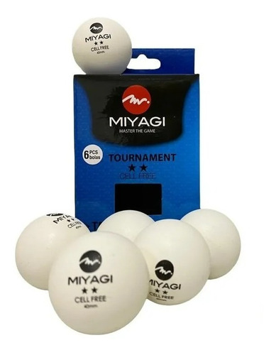 Bolas Para Ping Pong Miyagi 2 Estrellas X6 Unidades Blancas