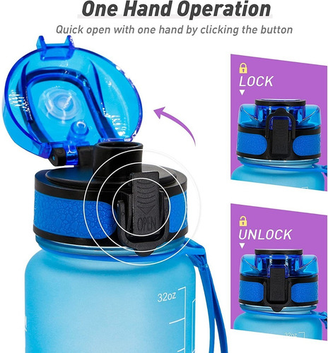 Botella De Agua Con Marcador De Tiempo Motivacional 1 Litro