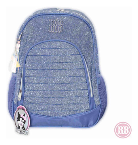 Mochila Rebecca Bonbon Laptop Com Chaveiro Em Acrílico 3127 Cor Azul-vermelho Desenho Do Tecido Azul