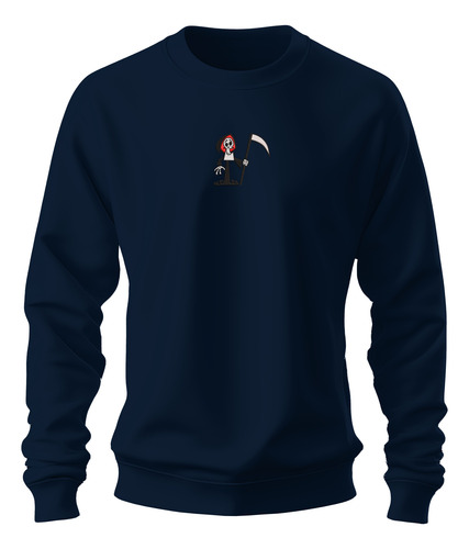 Sudadera Sweater Bordada Caricatura Puro Hueso Calavera