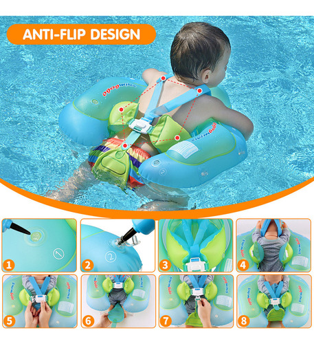 Anillo De Natación Con Toldo Para Piscina Flotante Para Bebé