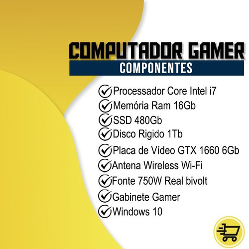 Pc Gamer Completo I7 Gtx 1660 6gb 16gb Ssd480gb Mon.31.5