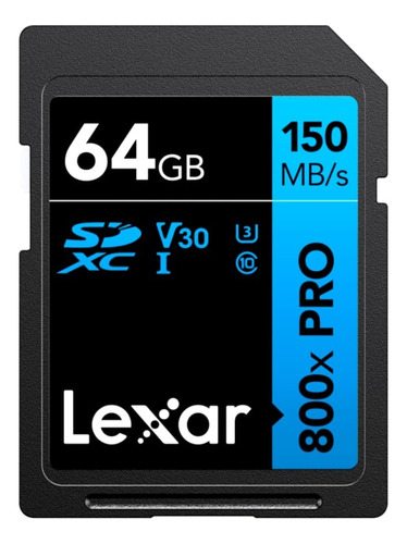 Tarjeta Memoria Lexar 64gb 800x Pro 150mb/s V30