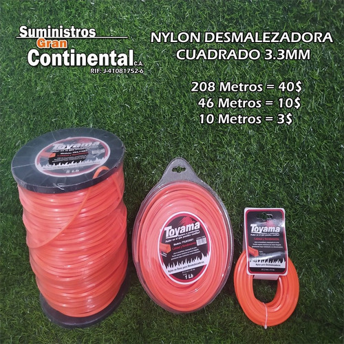 Nylon De Desmalezadora Cuadrado