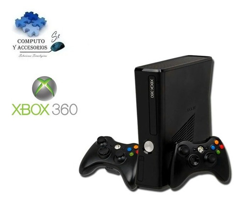 Xbox 360 Slim 5.0 + 2 Controles Originales + 15 Juegos (Reacondicionado)