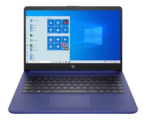 Imagen 1 de 3 de Laptop HP 14-dq0005dx indigo blue 14", Intel Celeron N4020  4GB de RAM 64GB SSD, Intel UHD Graphics 600 1366x768px Windows 10 Home