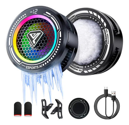 Ventilador de Teléfono Celular Inteligente Royemai Rgb Cooler Gamer color Negro