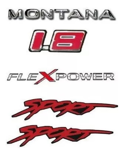 Kit De Emblemas Montana Sport 1.8 Flexpower + Brinde