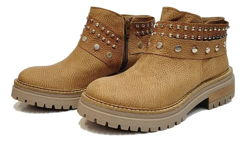 Bota Botineta Tachas Base Invierno Mujer Cuero 2019 Art 9705