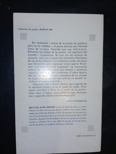 Libro Voces En El Sueño De La Piedra Héctor Freire