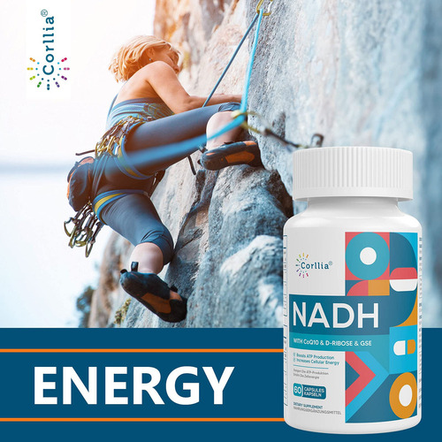 Suplemento Corllia Nadh 50 Mg + Coq10 200 Mg + D-ribose 150