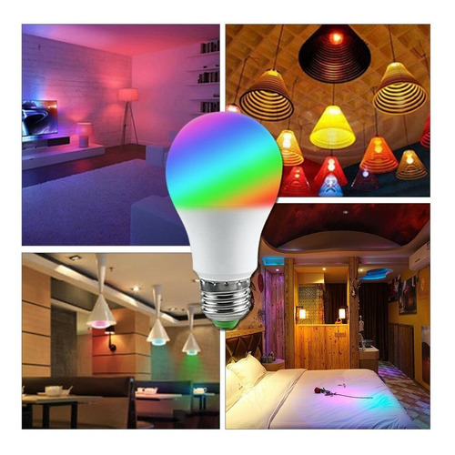 Imagen 5 de 7 de Bombillo Led 16 Colores Control Remoto