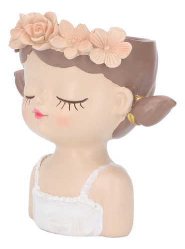Maceta Con Cabeza De Resina Con Forma Bonita Para Niña