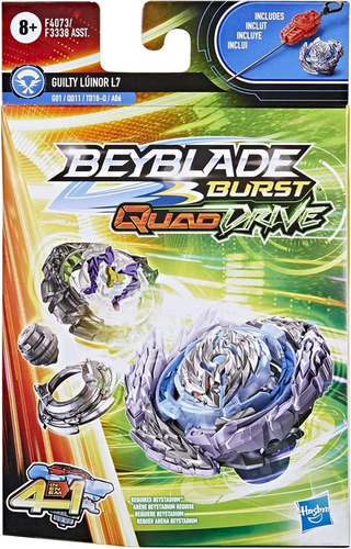 Imagen 1 de 6 de Beyblade Burst Quaddrive Guilty Lúinor L7 Hasbro Original