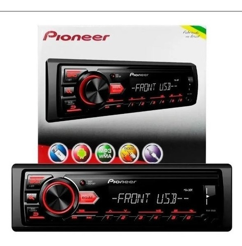 Imagem 1 de 2 de Radio Automotivo Pioneer Mvh-98ub Usb Auxiliar Rca