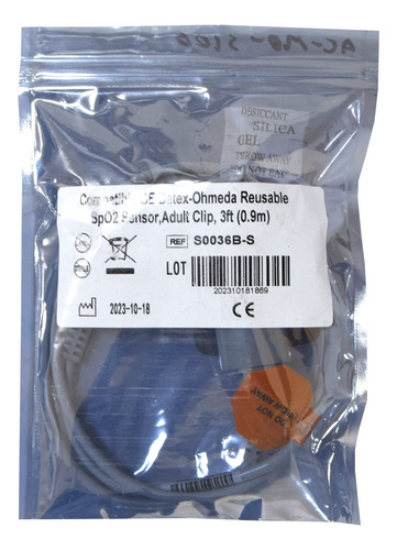 Sensor Spo2 Reusable - Adulto Tipo Clip 3ft (0.9m) Longitud