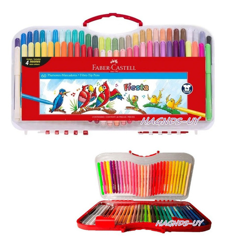 Marcadores Finos Faber Castell Valija X60 Colores Nuevos