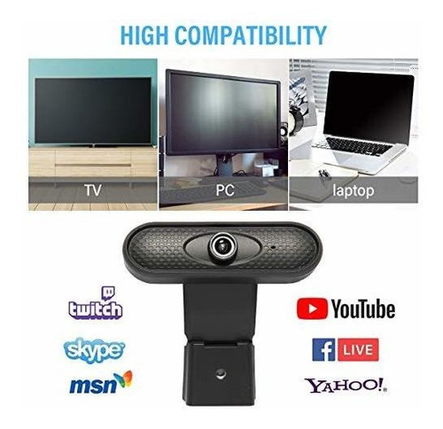 Camara Hd 1080p Microfono Usb Para Pc Mac Ordenador Gran