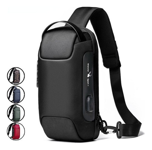 Bolso Cruzado Masculino Mochila Pequeña Usb