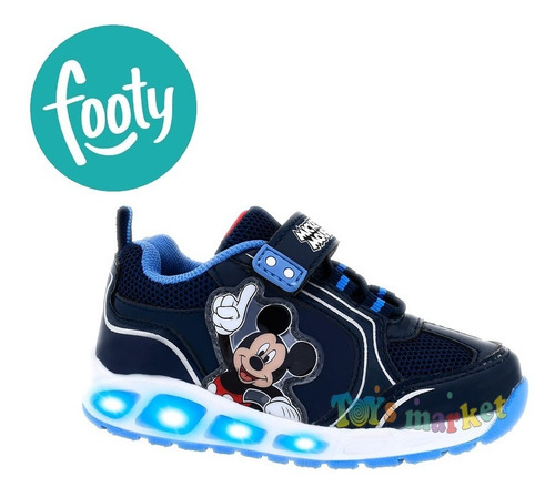 Imagen 2 de 10 de Zapatillas Con Luces Led Footy Disney Mickey Minnie Frozen