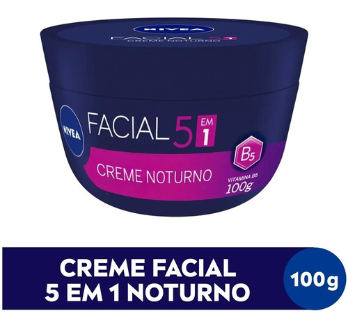 Creme Hidratante Facial Noturno 5 Em 1 100g Nivea Tipo de pele Todos tipos de pele