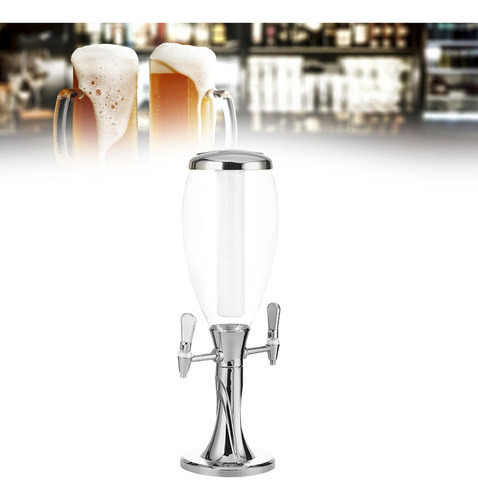 Torre De Cerveza Brillante Para Fiestas En Casa Plata