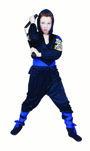 Disfraz Para Niño Ninja Dragón Azul Talla M Halloween