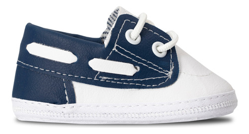 Mocasín Bebe Náutico Azul Y Blanco.